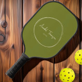 Midden-eeuw moderne wilg groen | Scriptnaam Pickleball Paddle