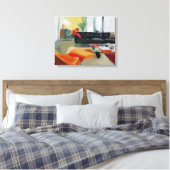 Midden eeuw moderne woonkamer retro canvas afdruk (Insitu (Slaapkamer))