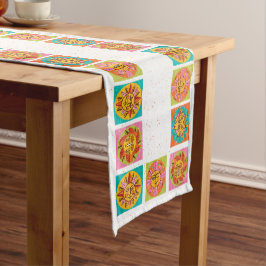 Midden eeuw moderne zon gezichten tafel loper