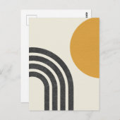 Midden eeuw moderne zon & regenboog briefkaart (Voorkant / Achterkant)