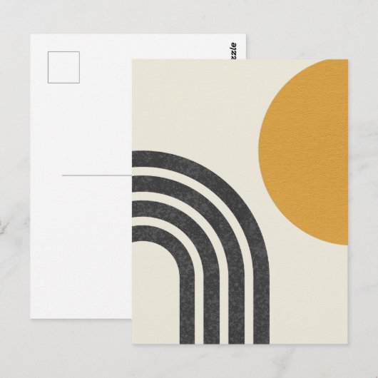 Midden eeuw moderne zon & regenboog briefkaart (Voorkant / Achterkant)