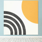 Midden eeuw moderne zon & regenboog canvas afdruk (Insitu (Houten vloer))