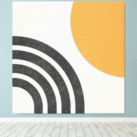 Midden eeuw moderne zon & regenboog canvas afdruk (Insitu (Houten vloer))