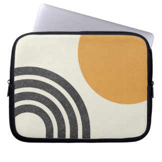 Midden eeuw moderne zon & regenboog laptop sleeve
