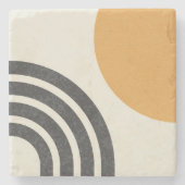 Midden eeuw moderne zon & regenboog stenen onderzetter (Voorkant)