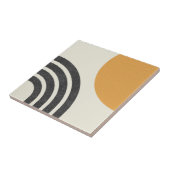 Midden eeuw moderne zon & regenboog tegeltje (Zijkant)