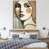 Midden Eeuw Modernisme Kunst De Blik Midden Eeuw S Canvas Afdruk (Insitu (Slaapkamer))