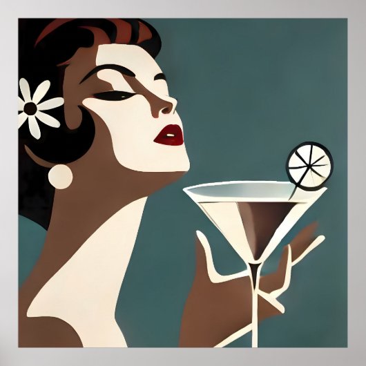 Midden Eeuw Modernisme Kunst De Martini DIva Poster (Voorkant)