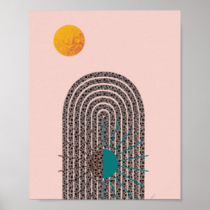 Midden-Eeuw Mondern Abstracte geometrische Poster