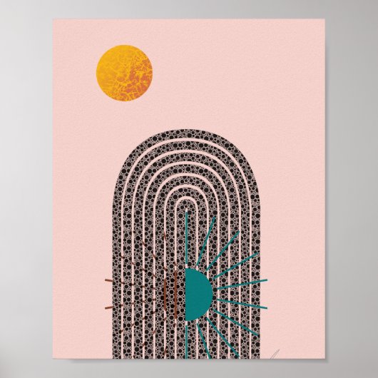 Midden-Eeuw Mondern Abstracte geometrische Poster (Voorkant)