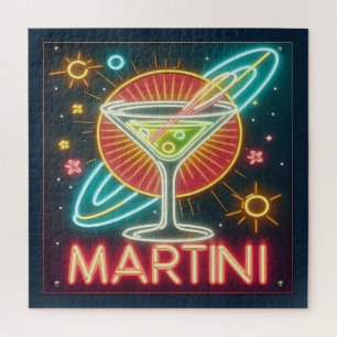 Midden eeuw Neon Martini teken Legpuzzel