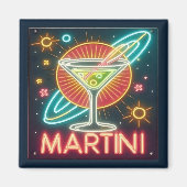Midden eeuw Neon Martini teken Magneet (Voorkant)