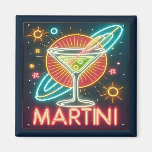 Midden eeuw Neon Martini teken Magneet