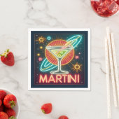 Midden eeuw Neon Martini teken Servet (Insitu)
