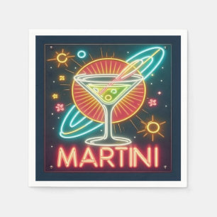 Midden eeuw Neon Martini teken Servet