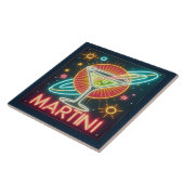 Midden eeuw Neon Martini teken Tegeltje (Zijkant)