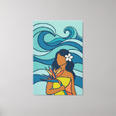 Midden eeuw Oceaangolf Paradijsvogel Wahine Canvas Afdruk (Voorkant)