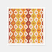 Midden-Eeuw Oranje Atomic Starburst op Ogee Servet (Voorkant)