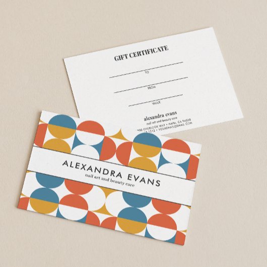 Midden eeuw oranje blauw geel bedrijf