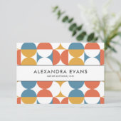 Midden eeuw oranje blauw geel bedrijf (Staand voorkant)