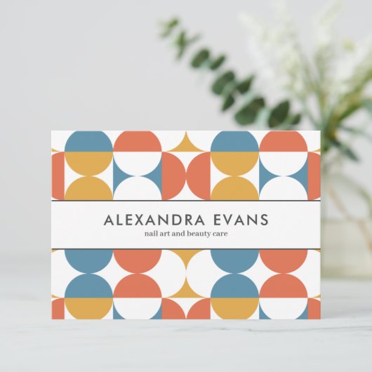 Midden eeuw oranje blauw geel bedrijf (Staand voorkant)