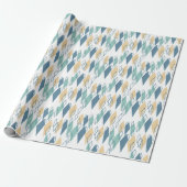 Midden Eeuw Patroon Cadeaupapier (Uitgerold)