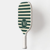 Midden-eeuw polo gestreepte salie groen monogram pickleball paddle (Links)