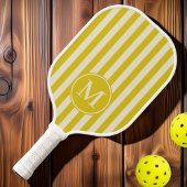 Midden-eeuw Polo Striping Burnt Lemon Monogram Pickleball Paddle
