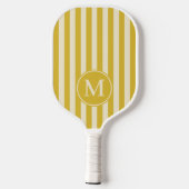 Midden-eeuw Polo Striping Burnt Lemon Monogram Pickleball Paddle (Achterkant)