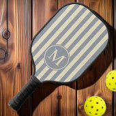 Midden-eeuw Polo Striping Dove Grijs Monogram Pickleball Paddle