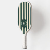 Midden-eeuw polo striping salie groen monogram pickleball paddle (Links)