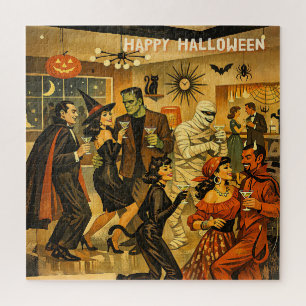 Midden eeuw retro 50s Halloween Martini Feest Legpuzzel