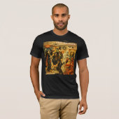 Midden eeuw retro 50s Halloween Martini Feest T-shirt (Voorkant volledig)