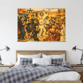 Midden eeuw retro 50s Halloween Martini Feestje Canvas Afdruk (Insitu (Slaapkamer))