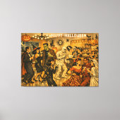 Midden eeuw retro 50s Halloween Martini Feestje Canvas Afdruk (Voorkant)