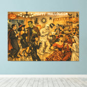 Midden eeuw retro 50s Halloween Martini Feestje Canvas Afdruk (Insitu (Houten vloer))