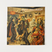Midden eeuw retro 50s Halloween Martini Feestje Wandkleed (Voorkant)