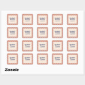 Midden Eeuw Retro Bruiloft Vierkante Sticker (Vel)