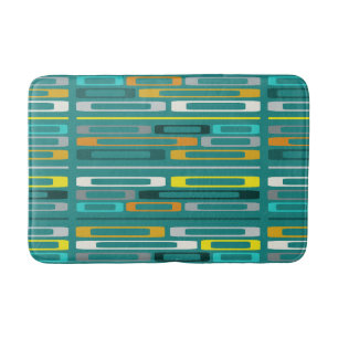 Midden eeuw Retro Flat Rocks Turquoise Badmat