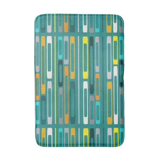 Midden eeuw Retro Flat Rocks Turquoise Badmat (Voorkant Verticaal)