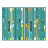 Midden eeuw Retro Flat Rocks Turquoise Tafelkleed (Voorkant (Horizontaal))