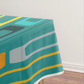 Midden eeuw Retro Flat Rocks Turquoise Tafelkleed (Voorbeeld)