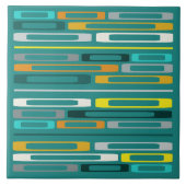 Midden eeuw Retro Flat Rocks Turquoise Tegeltje (Voorkant)