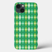 Midden Eeuw Retro Groen Diamanten Kerstmis Case-Mate iPhone Case (Achterkant)