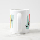 Midden Eeuw Retro Kat Grote Koffiekop (Achterkant)