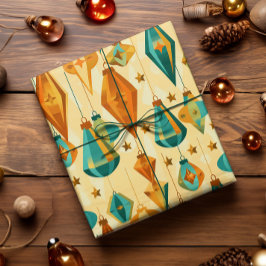 Midden-Eeuw Retro Kerst Atomic Star Ornament Cadeaupapier