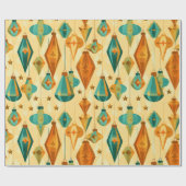 Midden-Eeuw Retro Kerst Atomic Star Ornament Cadeaupapier (Vlak)