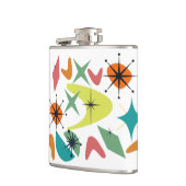 Midden-eeuw retro patroon vinyl verpakte kolf heupfles (Links)