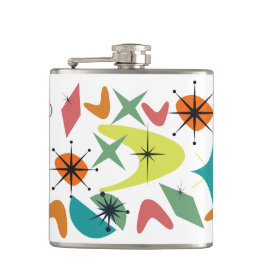 Midden-eeuw retro patroon vinyl verpakte kolf heupfles