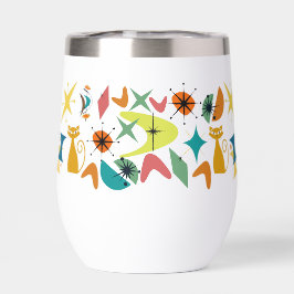 Midden-eeuw retro patroon waterfles